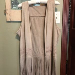 NWOT Maurices Suede-Like Fringe Vest